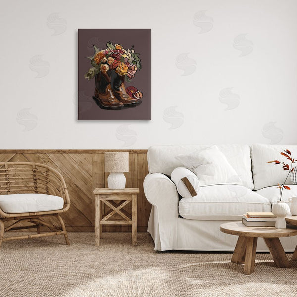 Stupell Industries Amelia Noyes | Modern Floral Boot Bouquet Wall Art