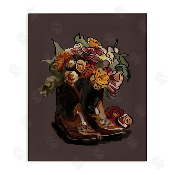 stupell industries Amelia Noyes | Modern Floral Boot Bouquet Wall Art