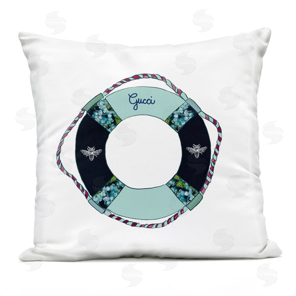 Stupell Industries Amelia Noyes | Nautical Fashion Buoy Upscale Glam Trend Printed Throw Pillow