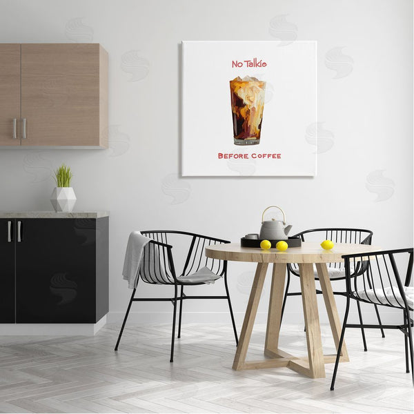 Stupell Industries Amelia Noyes | No Talkie Before Coffee Casual Kitchen Milk Swirls Wall Art