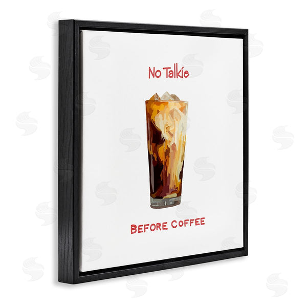 Stupell Industries Amelia Noyes | No Talkie Before Coffee Casual Kitchen Milk Swirls Wall Art
