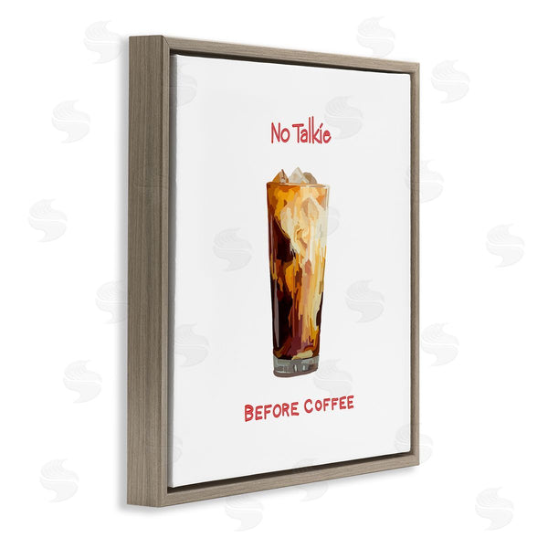 Stupell Industries Amelia Noyes | No Talkie Before Coffee Casual Kitchen Milk Swirls Wall Art