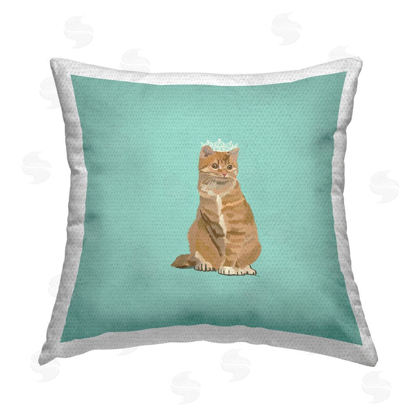 Stupell Industries Amelia Noyes | Orange Cat With Crown Printed Throw Pillow
