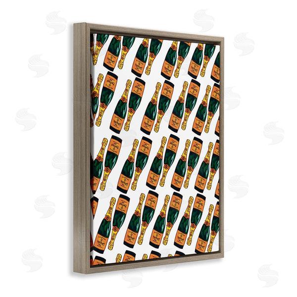 Stupell Industries Amelia Noyes | Pair Champagne Bottles Pattern Arrangement Alcohol Drink Wall Art