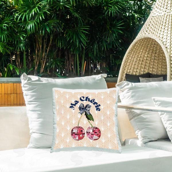 Stupell Industries Amelia Noyes | Patterned Cherry With Phrase Printed Throw Pillow