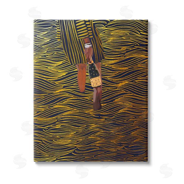 stupell industries Amelia Noyes | Patterned Girl with Champagne Wall Art