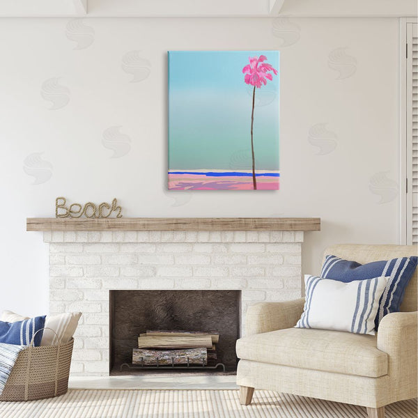 Stupell Industries Amelia Noyes | Pink & Blue Beach Palm Wall Art