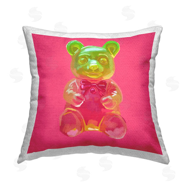 Stupell Industries Amelia Noyes | Pink Candy Bear Printed Throw Pillow