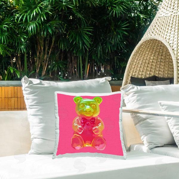 Stupell Industries Amelia Noyes | Pink Candy Bear Printed Throw Pillow