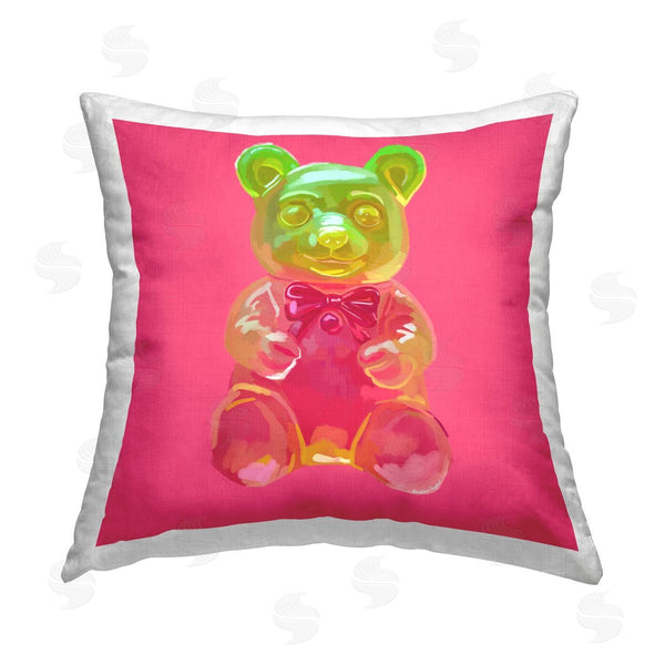 stupell industries Amelia Noyes | Pink Candy Bear Printed Throw Pillow