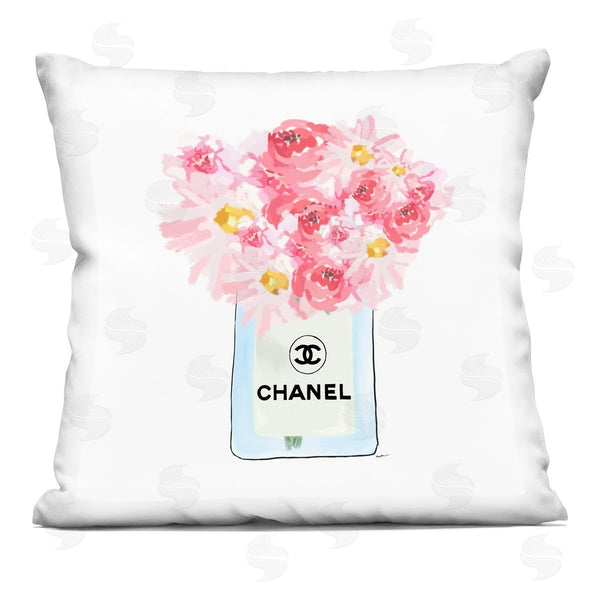 stupell industries Amelia Noyes | Pink Flower Bouquet Glam Fashion Brand Printed Throw Pillow