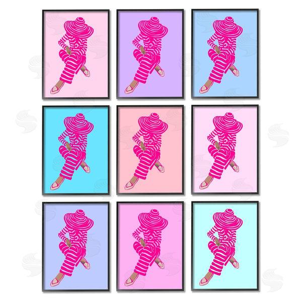 Stupell Industries Amelia Noyes | Pink Pastel Doll Style Fashion Silhouettes Wall Art