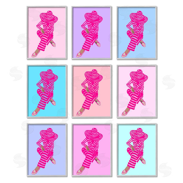 Stupell Industries Amelia Noyes | Pink Pastel Doll Style Fashion Silhouettes Wall Art