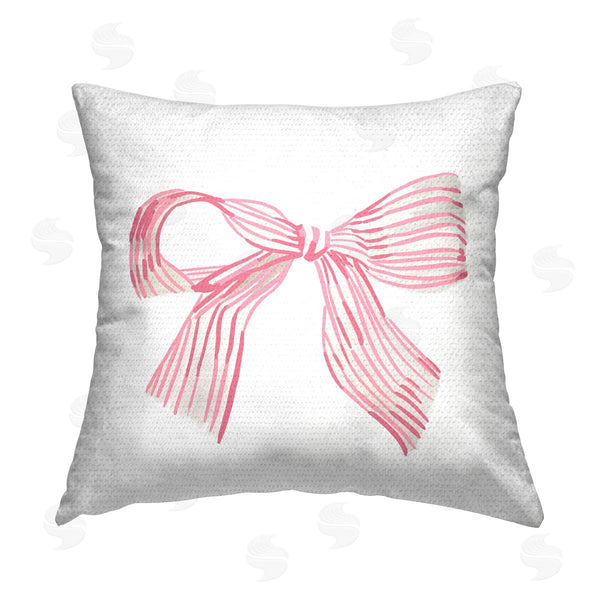 Stupell Industries Amelia Noyes | Pink Pinstripe Bow Printed Throw Pillow