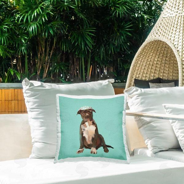 Stupell Industries Amelia Noyes | Pit Bull In Tiara Printed Throw Pillow