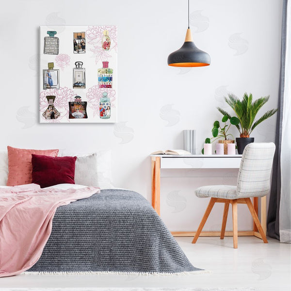 Stupell Industries Amelia Noyes | Polished Perfume Stylish Luxury Fashion Flower Pattern Wall Art