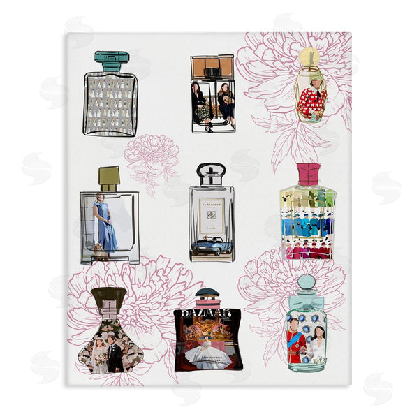 stupell industries Amelia Noyes | Polished Perfume Stylish Luxury Fashion Flower Pattern Wall Art