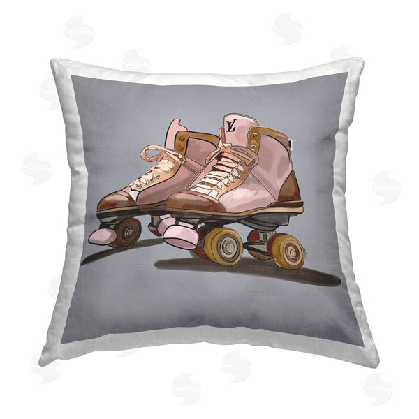 stupell industries Amelia Noyes | Roller Skates on Grey Printed Throw Pillow