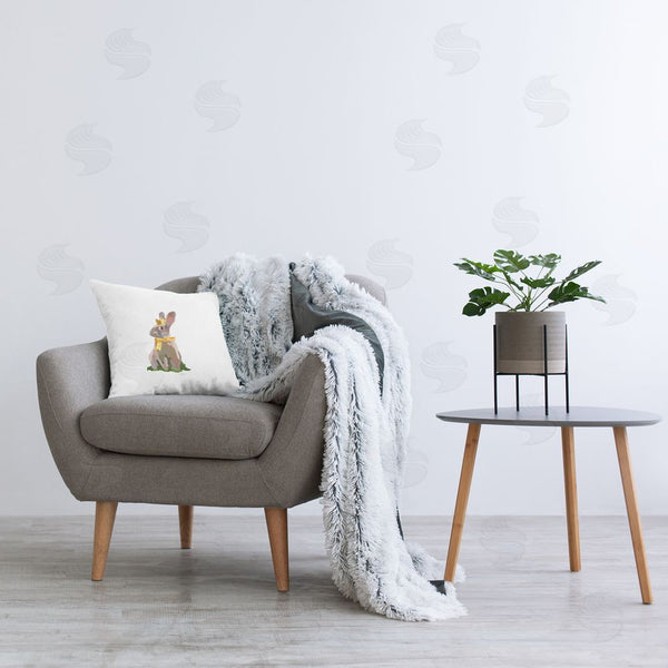 Stupell Industries Amelia Noyes | Royal Bunny In Bow Printed Throw Pillow