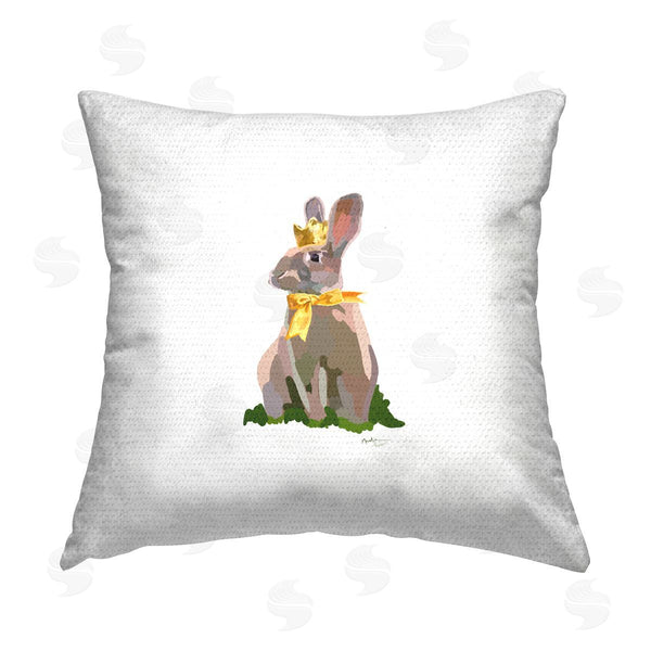 Stupell Industries Amelia Noyes | Royal Bunny In Bow Printed Throw Pillow