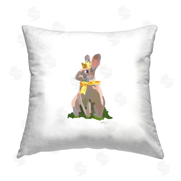 stupell industries Amelia Noyes | Royal Bunny in Bow Printed Throw Pillow