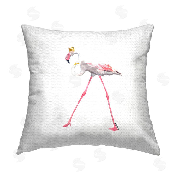 Stupell Industries Amelia Noyes | Royal Flamingo Stepping Printed Throw Pillow