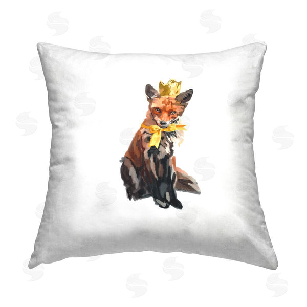 stupell industries Amelia Noyes | Royal Fox in Crown Printed Throw Pillow