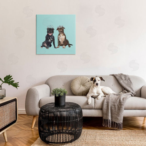 Stupell Industries Amelia Noyes | Royal Pit Bulls With Crowns Wall Art