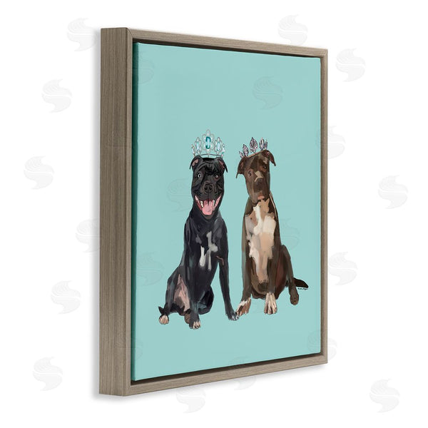 Stupell Industries Amelia Noyes | Royal Pit Bulls With Crowns Wall Art