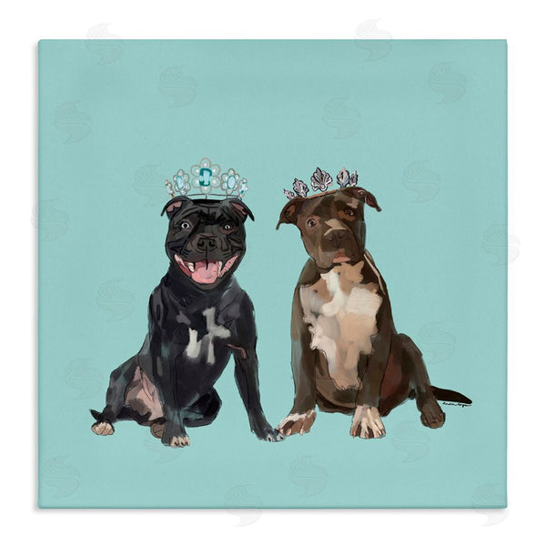 stupell industries Amelia Noyes | Royal Pit Bulls with Crowns Wall Art