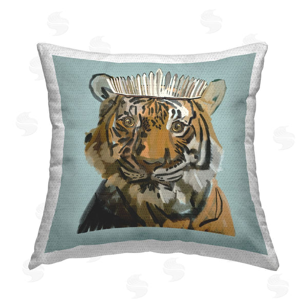 Stupell Industries Amelia Noyes | Royal Tiger Portrait Printed Throw Pillow