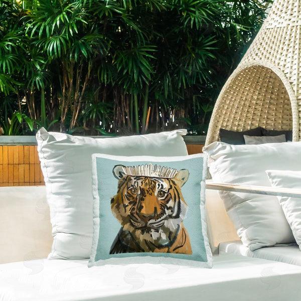 Stupell Industries Amelia Noyes | Royal Tiger Portrait Printed Throw Pillow