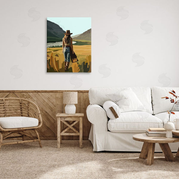 Stupell Industries Amelia Noyes | Strolling Cowgirl In Desert Wall Art
