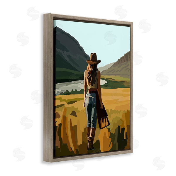 Stupell Industries Amelia Noyes | Strolling Cowgirl In Desert Wall Art
