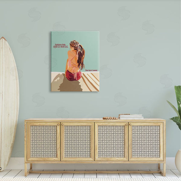 Stupell Industries Amelia Noyes | Style Is Eternal Motivating Fashion Quote Beach Woman Wall Art