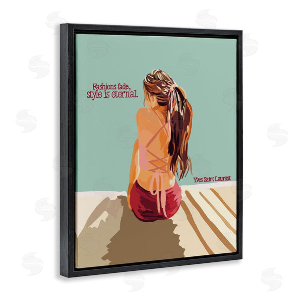 Stupell Industries Amelia Noyes | Style Is Eternal Motivating Fashion Quote Beach Woman Wall Art
