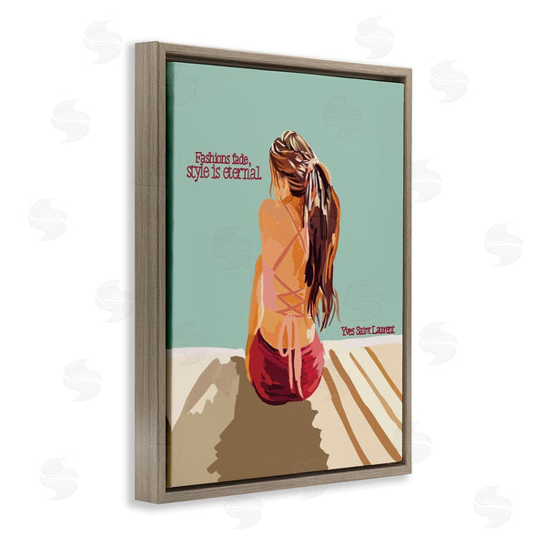 Stupell Industries Amelia Noyes | Style Is Eternal Motivating Fashion Quote Beach Woman Wall Art