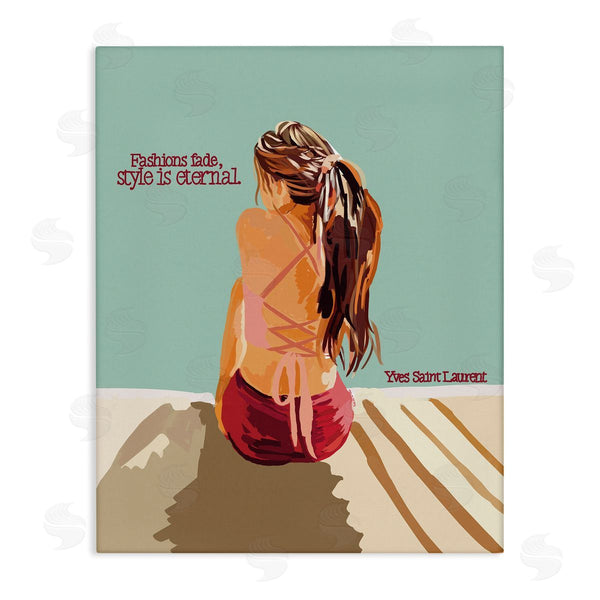 stupell industries Amelia Noyes | Style is Eternal Motivating Fashion Quote Beach Woman Wall Art