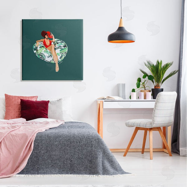 Stupell Industries Amelia Noyes | Stylish Woman Pool Float Wall Art