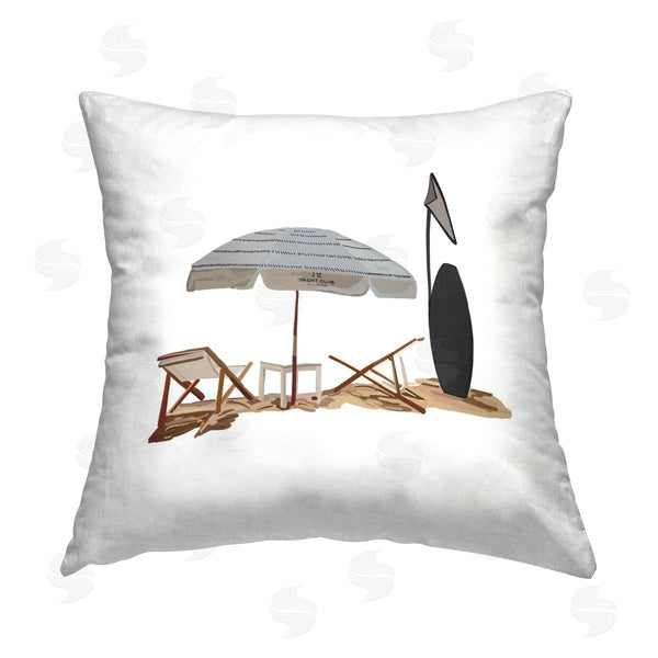 stupell industries Amelia Noyes | Summer Beach Surfboard Printed Throw Pillow
