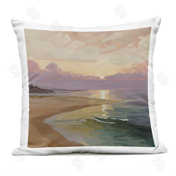 Stupell Industries Amelia Noyes | Sunset Reflecting Over Beach Printed Throw Pillow