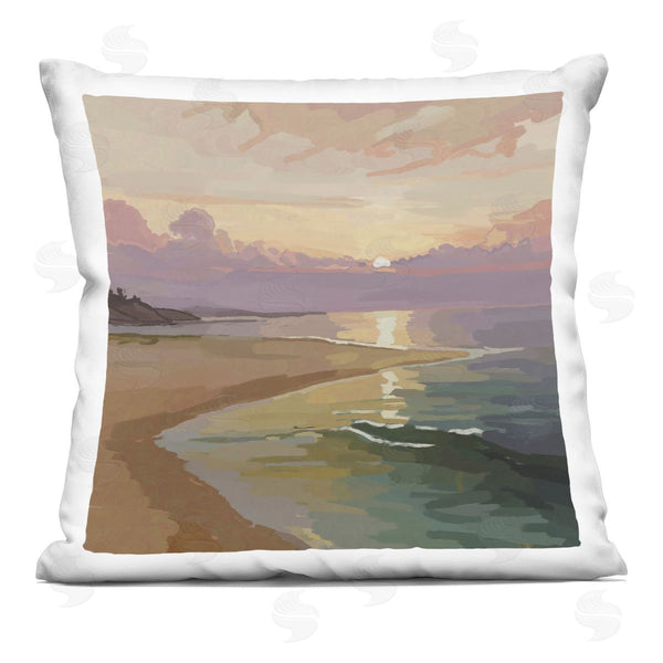 stupell industries Amelia Noyes | Sunset Reflecting over Beach Printed Throw Pillow