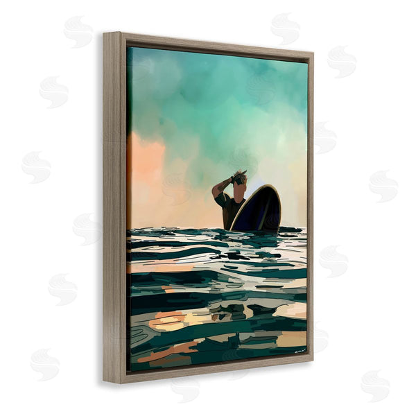 Stupell Industries Amelia Noyes | Surfer With Ocean Reflection Wall Art