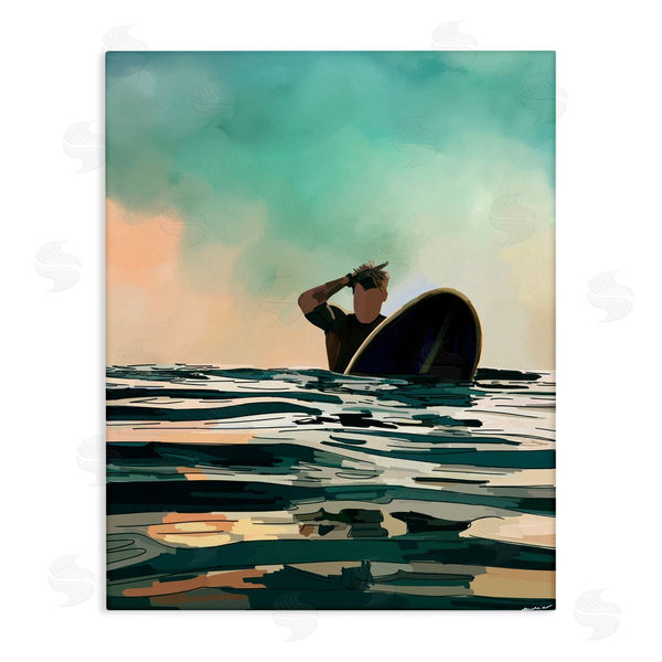 stupell industries Amelia Noyes | Surfer with Ocean Reflection Wall Art