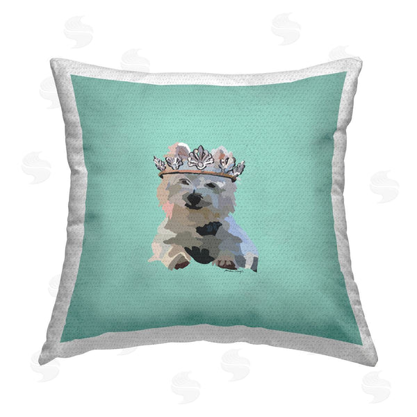Stupell Industries Amelia Noyes | Terrier Puppy With Crown Printed Throw Pillow