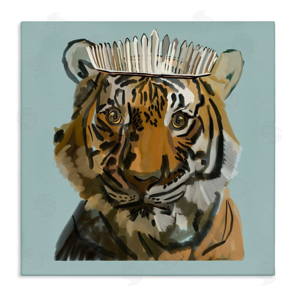 stupell industries Amelia Noyes | Tiger in Tiara Portrait Wall Art