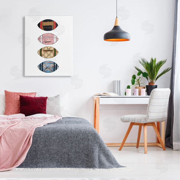 Stupell Industries Amelia Noyes | Trendy Glam Footballs Patterned Chic Fashion Designs Wall Art