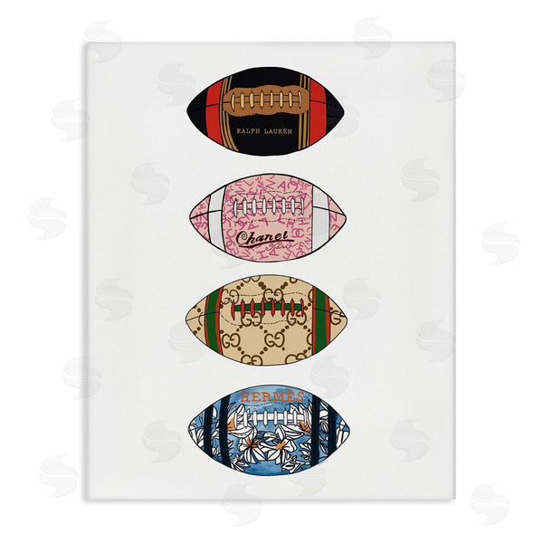 stupell industries Amelia Noyes | Trendy Glam Footballs Patterned Chic Fashion Designs Wall Art