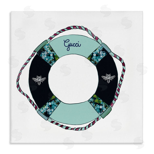stupell industries Amelia Noyes | Trendy Nautical Life Buoy Glam Style Pattern Wall Art