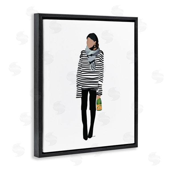 Stupell Industries Amelia Noyes | Trendy Stripes Fashion Girl Wall Art